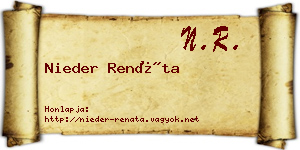 Nieder Renáta névjegykártya