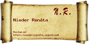Nieder Renáta névjegykártya
